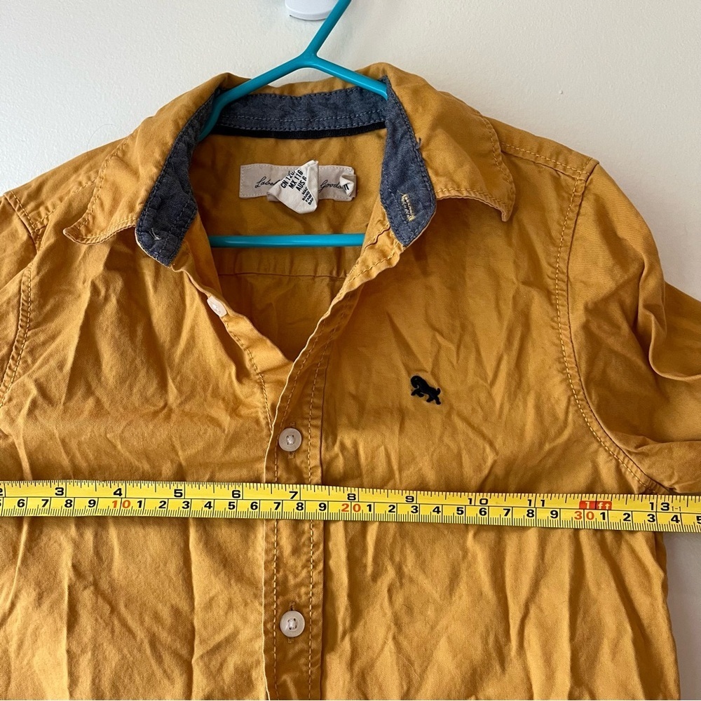 🌼 5/$20 H&M L.O.G.G. Mustard Yellow Boys Button Down Shirt Long Sleeve Size 5-6Y - Picture 8 of 11